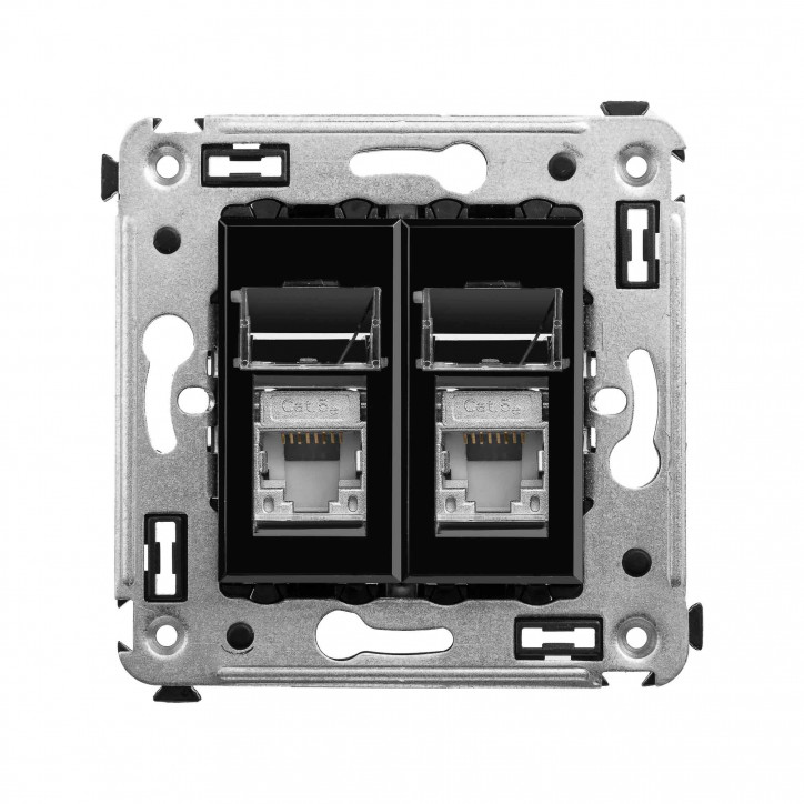 Avanti Розетка RJ-45 в стену, 5e двойная экранированная, ''Черный квадрат'' Avanti Розетка RJ-45 в стену, 5e двойная экранированная, ''Черный квадрат''