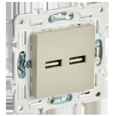 SKANDY Розетка USB A+A 3,1А SK-R15B бежевый IEK