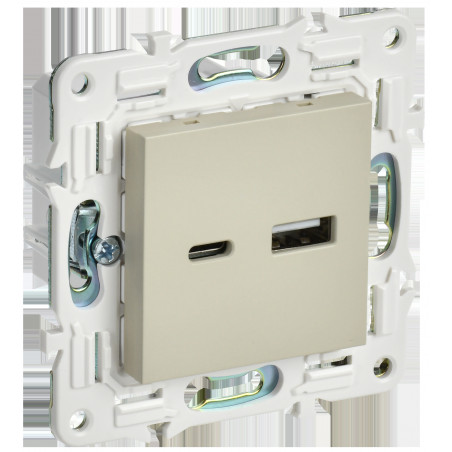 SKANDY Розетка USB A+C 3,1А SK-R14B бежевый IEK
