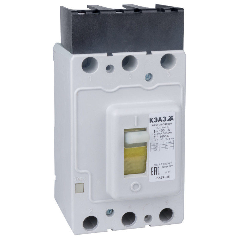 Выключатель автоматический ВА57-35-341210-63А-800-690AC-НР230AC/220DC-УХЛ3-КЗ№6 (техпредписание)
