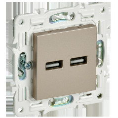 SKANDY Розетка USB A+A 3,1А SK-R15Sh шампань IEK