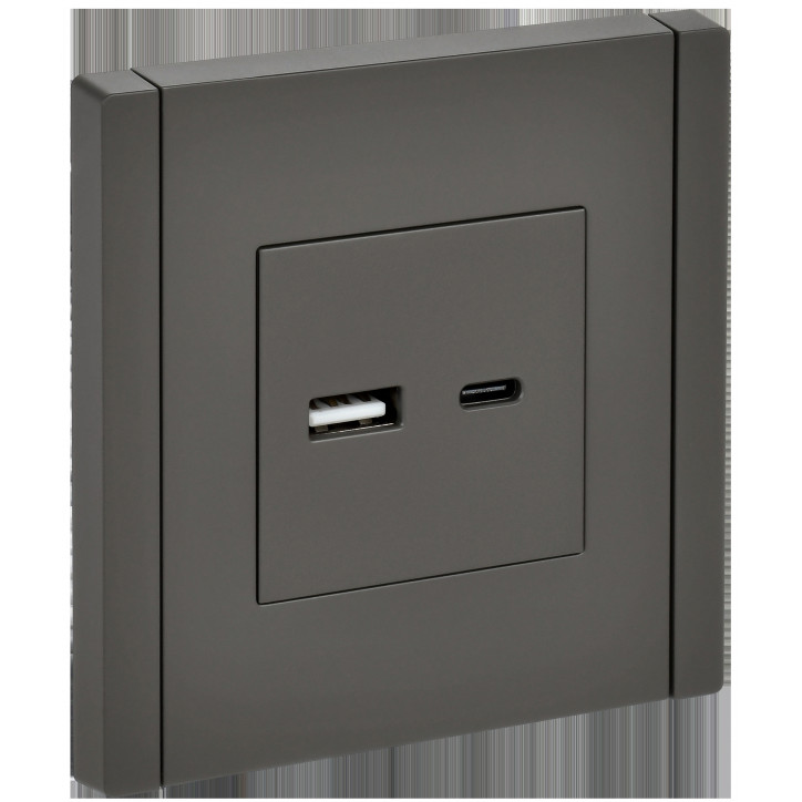 FORTE@PIANO Розетка USB A+C 18Вт FP351 серый IEK FORTE@PIANO Розетка USB A+C 18Вт FP351 серый IEK