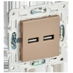 SKANDY Розетка USB A+A 3,1А SK-R15Sa песочный IEK