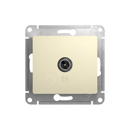GLOSSA Розетка телевизионная TV проходная в рамку 4дБ бежевая