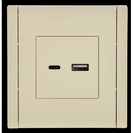 FORTE@PIANO Розетка USB A+C 18Вт FP451 ваниль IEK