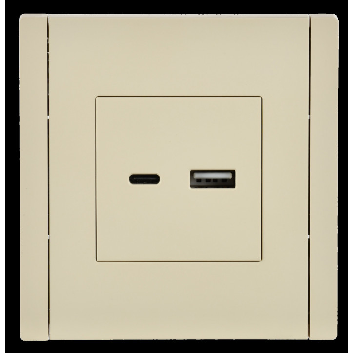 FORTE@PIANO Розетка USB A+C 18Вт FP451 ваниль IEK
