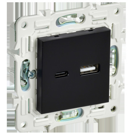 SKANDY Розетка USB A+C 3,1А SK-R14Bl черный IEK