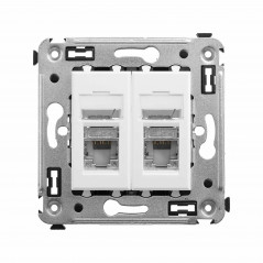 Avanti Розетка RJ-45 в стену, кат.6 двойная экранированная, ''Белое облако''