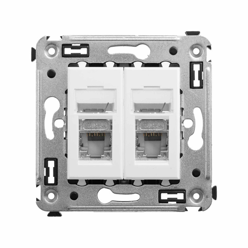Avanti Розетка RJ-45 в стену, кат.6 двойная экранированная, ''Белое облако''