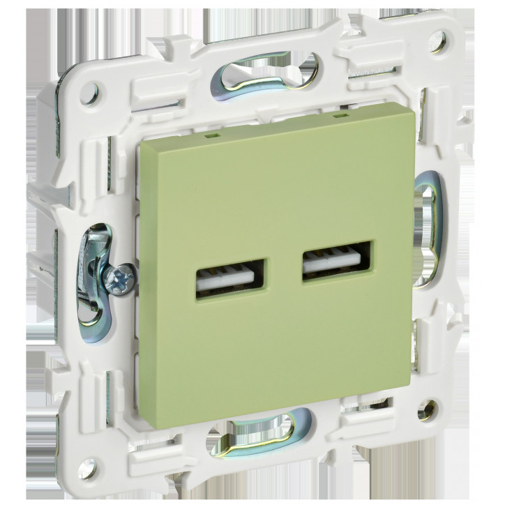 SKANDY Розетка USB A+A 3,1А SK-R15G мятный IEK