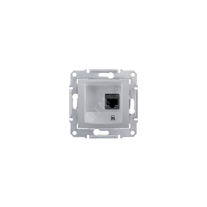 Sedna Розетка компьютерная RJ45 категория 5е в рамку алюминий