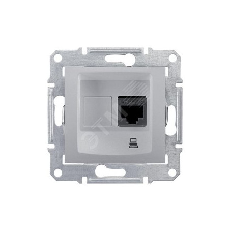 Sedna Розетка компьютерная RJ45 категория 5е в рамку алюминий