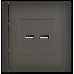 FORTE@PIANO Розетка USB A+A 3,1А FP349 серый IEK
