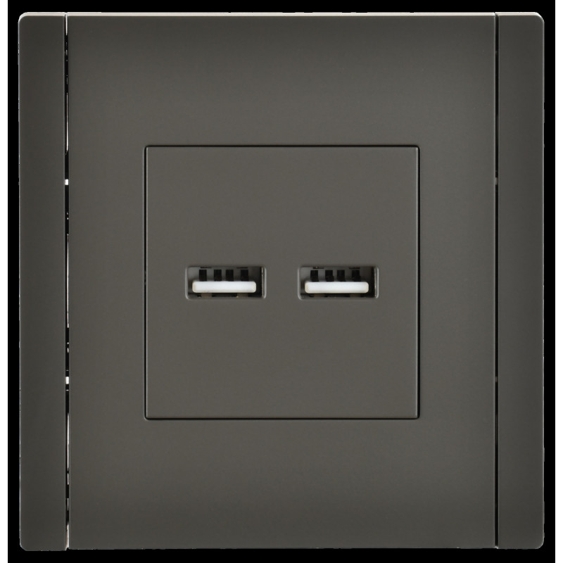FORTE@PIANO Розетка USB A+A 3,1А FP349 серый IEK