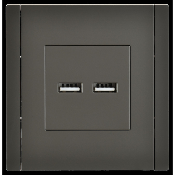 FORTE@PIANO Розетка USB A+A 3,1А FP349 серый IEK
