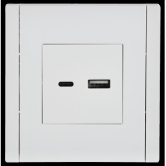 FORTE@PIANO Розетка USB A+C 18Вт FP251 белый IEK