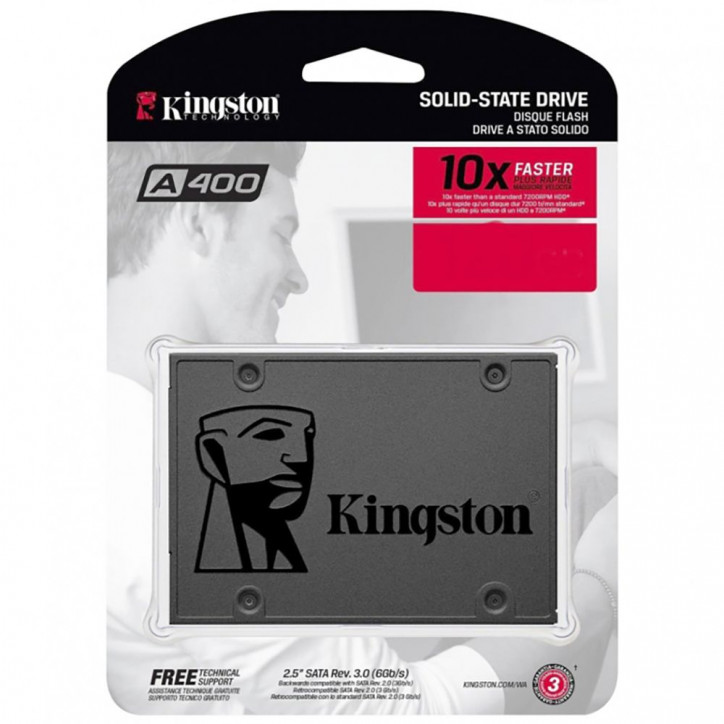 Накопитель SSD 2.5'' 240GB A400, SATA III, 3D NAND TLC, 500/350 Мб/с