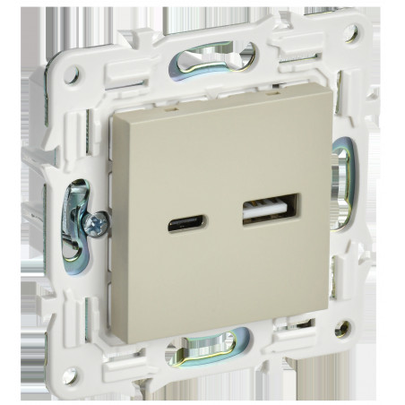 SKANDY Розетка USB A+C 18Вт SK-R13B бежевый IEK
