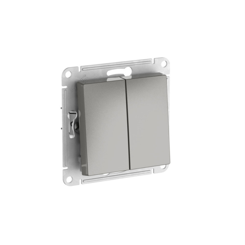 ATLASDESIGN 2-клавишный ВЫКЛЮЧАТЕЛЬ, сх.5, 10АХ, быстрозажимные клеммы, СТАЛЬ