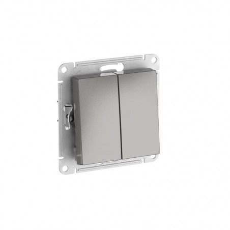 ATLASDESIGN 2-клавишный ВЫКЛЮЧАТЕЛЬ, сх.5, 10АХ, быстрозажимные клеммы, СТАЛЬ