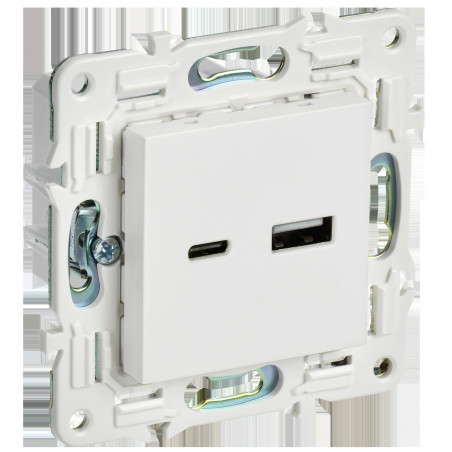 SKANDY Розетка USB A+C 18Вт SK-R13W арктический белый IEK