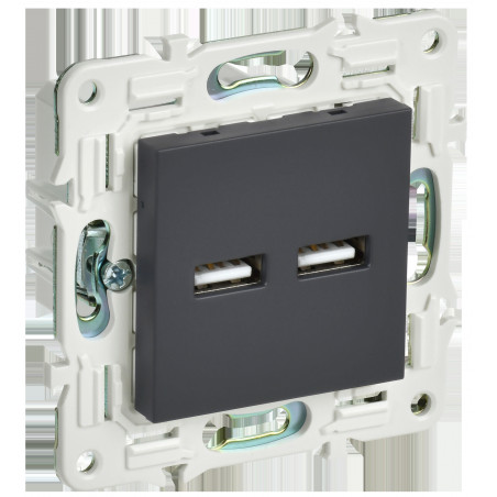 SKANDY Розетка USB A+A 3,1А SK-R15G графит IEK