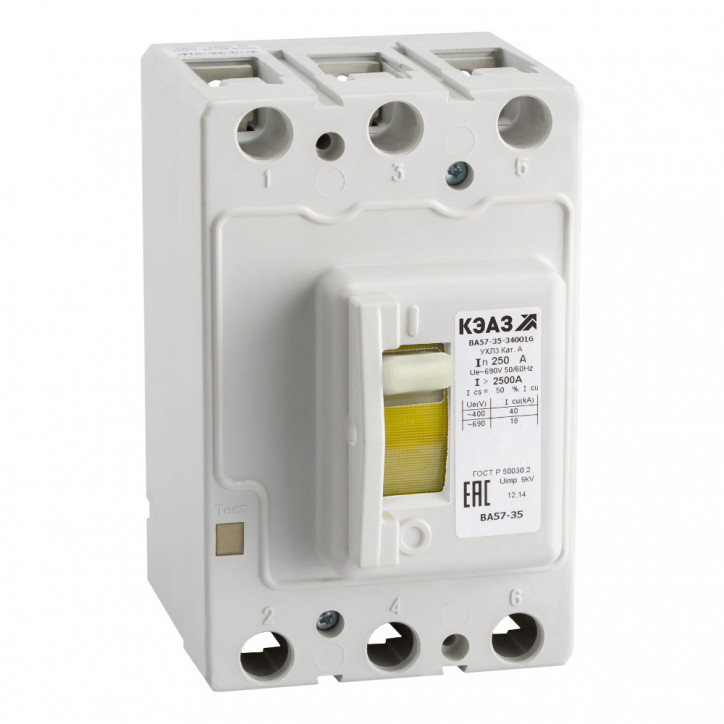 Выключатель автоматический ВА57-35-340016-250А-500-690AC-УХЛ3- Выключатель автоматический ВА57-35-340016-250А-500-690AC-УХЛ3-