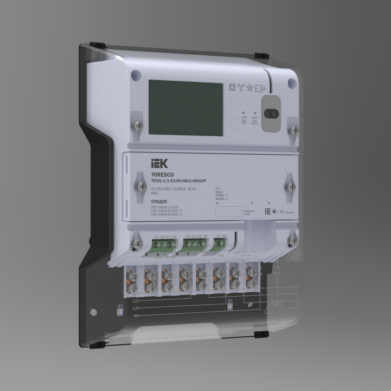 TORESCO Счетчик электрической энерги TE301 0,5S/0,5-5(10)T-NLC-ORS2FP