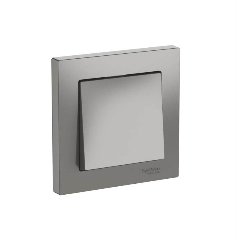 ATLASDESIGN 1-клавишный ВЫКЛЮЧАТЕЛЬ, сх.1, 10АХ, в сборе, быстрозажимные клеммы, СТАЛЬ