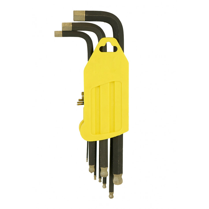 Набор шестигранных ключей с шариковым наконечником алмазное покрытие сталь S2 1.5-10'мм(1 комплект - 9шт)