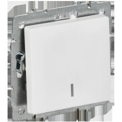 BRITE Выключатель 1-клавишный с индикацией 10А безвинтовое крепление ВС11-1-1-БрАБ арктический белый IEK