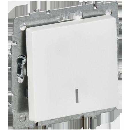 BRITE Выключатель 1-клавишный с индикацией 10А безвинтовое крепление ВС11-1-1-БрАБ арктический белый IEK