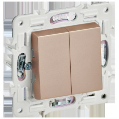 SKANDY Выключатель 2-клавишный перекрестный 10А SK-V06Sa песочный IEK