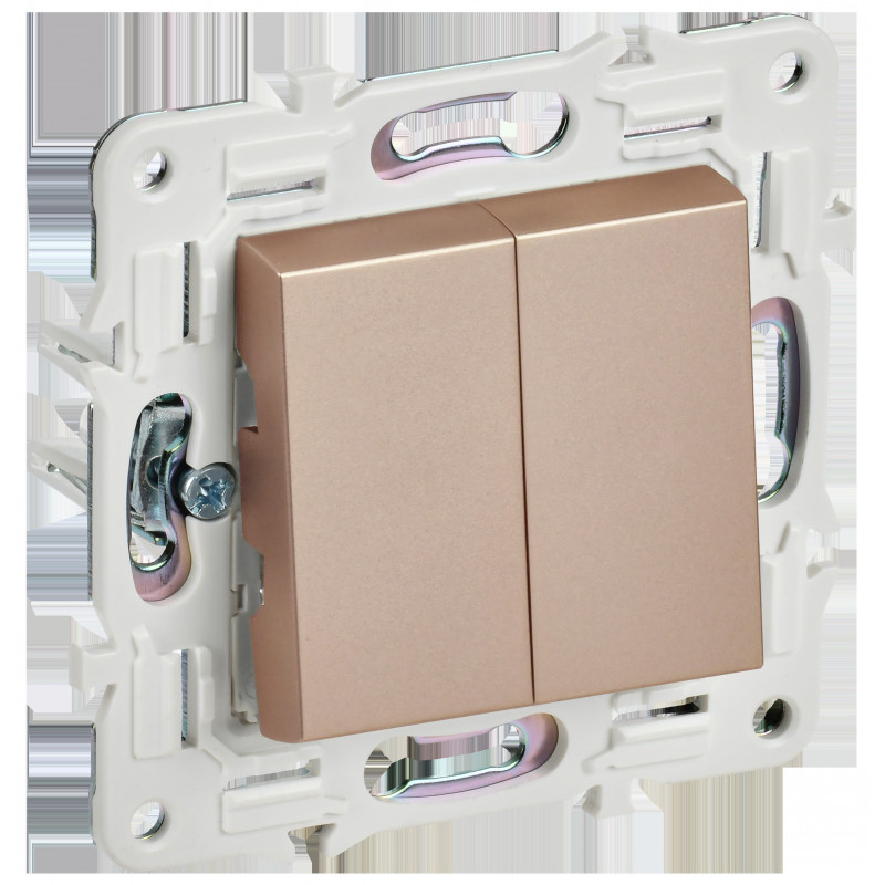 SKANDY Выключатель 2-клавишный перекрестный 10А SK-V06Sa песочный IEK