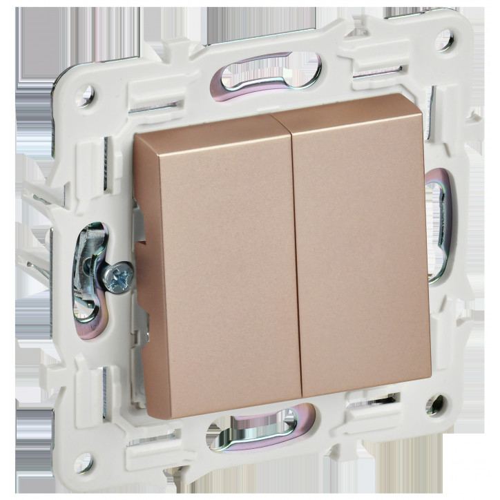 SKANDY Выключатель 2-клавишный перекрестный 10А SK-V06Sa песочный IEK