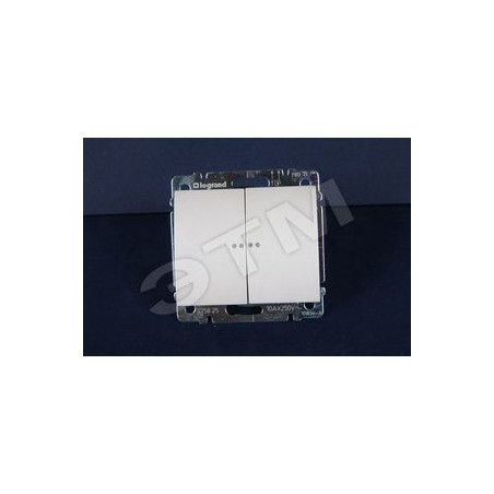 Galea Life Выключатель двухклавишный с подсветкой pearl