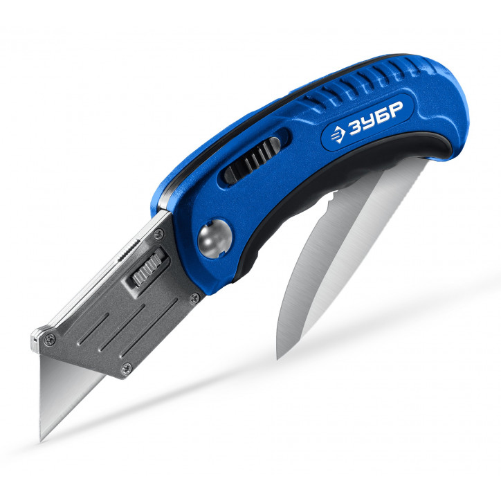 Нож складной, 2-в-1 с трапециевидным лезвием, универсальный, технический, Компакт-2-А24 Нож складной, 2-в-1 с трапециевидным лезвием, универсальный, технический, Компакт-2-А24