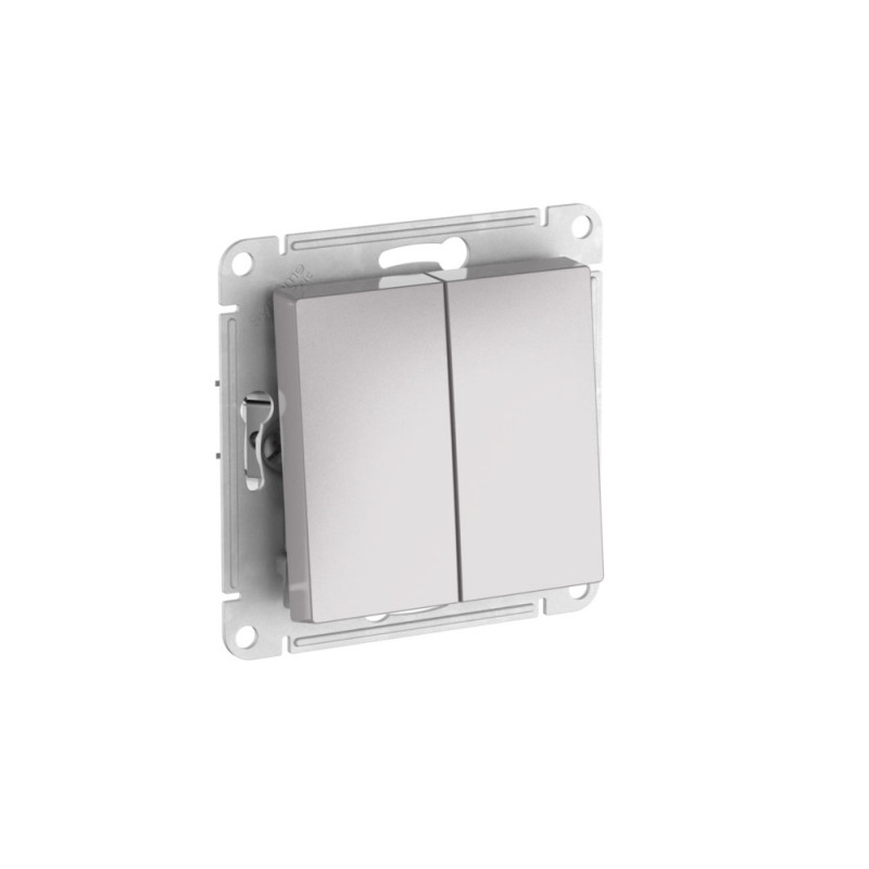 ATLASDESIGN AQUA 2-клавишный ВЫКЛЮЧАТЕЛЬ IP44, с х.5, 10АХ, быстрозажимные клеммы, АЛЮМИНИЙ