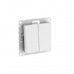 ATLASDESIGN AQUA 2-клавишный ВЫКЛЮЧАТЕЛЬ IP44, с х.5, 10АХ, быстрозажимные клеммы, БЕЛЫЙ