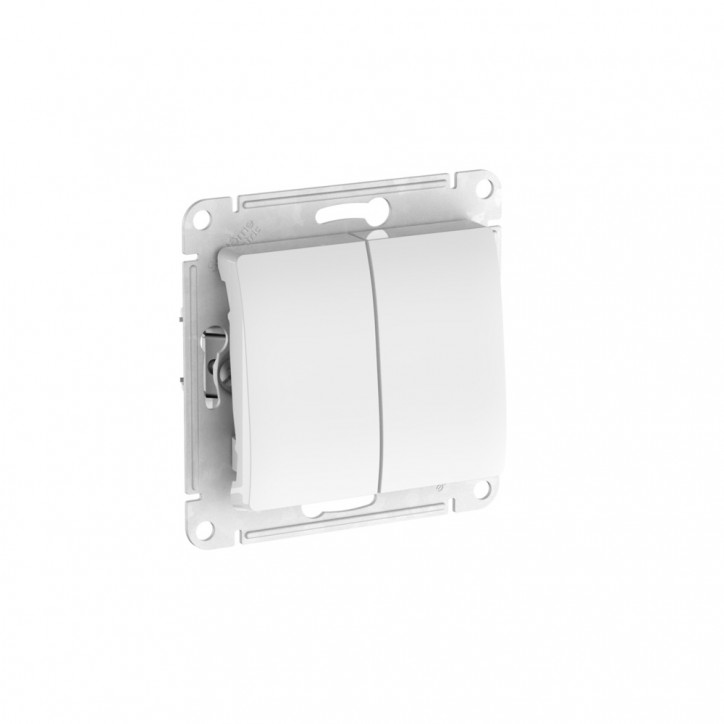 GLOSSA 2-клавишный ПЕРЕКЛЮЧАТЕЛЬ, сх.6/2, 10АХ, быстрозажимные клеммы, БЕЛЫЙ GLOSSA 2-клавишный ПЕРЕКЛЮЧАТЕЛЬ, сх.6/2, 10АХ, быстрозажимные клеммы, БЕЛЫЙ