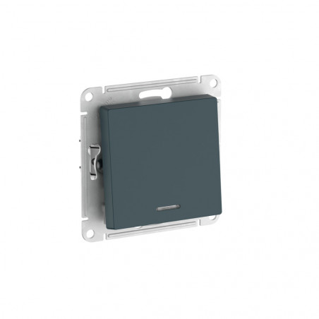 ATLASDESIGN 1-клавишный ПЕРЕКЛЮЧАТЕЛЬ с подсветкой, сх.6а, 10АХ, быстрозажимные клеммы, ИЗУМРУД