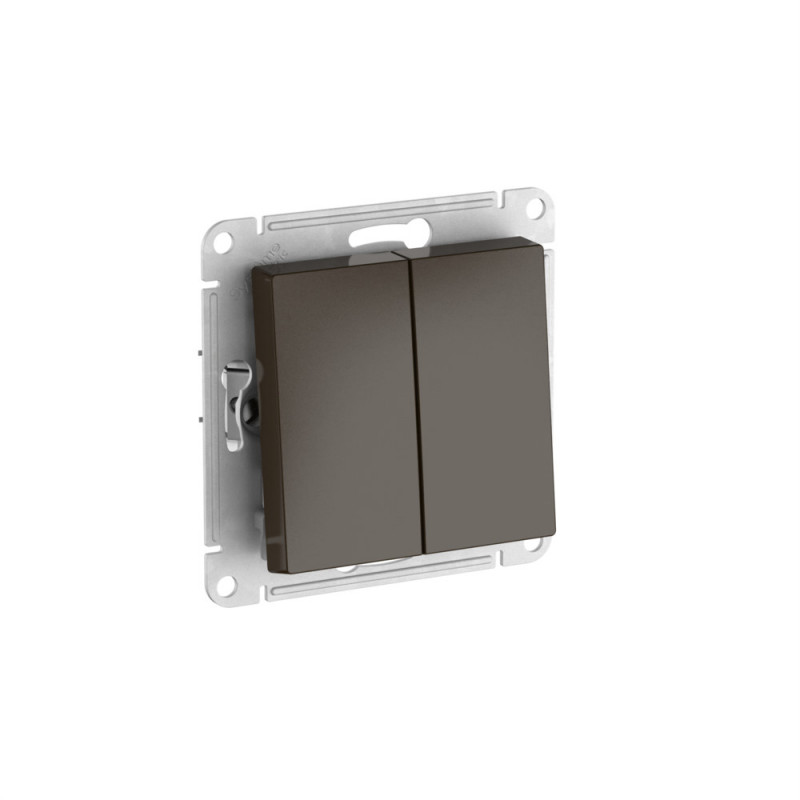 ATLASDESIGN 2-клавишный ПЕРЕКЛЮЧАТЕЛЬ, сх.6/2, 10АХ, быстрозажимные клеммы, МОККО