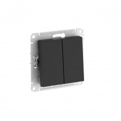 ATLASDESIGN AQUA 2-клавишный ВЫКЛЮЧАТЕЛЬ IP44, с х.5, 10АХ, быстрозажимные клеммы, КАРБОН