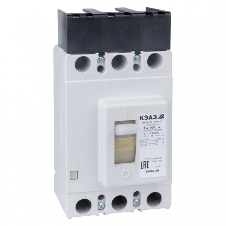 Выключатель автоматический ВА04-36-340010-200А-2000-690AC-УХЛ3-КЭАЗ Выключатель автоматический ВА04-36-340010-200А-2000-690AC-УХЛ3-КЭАЗ