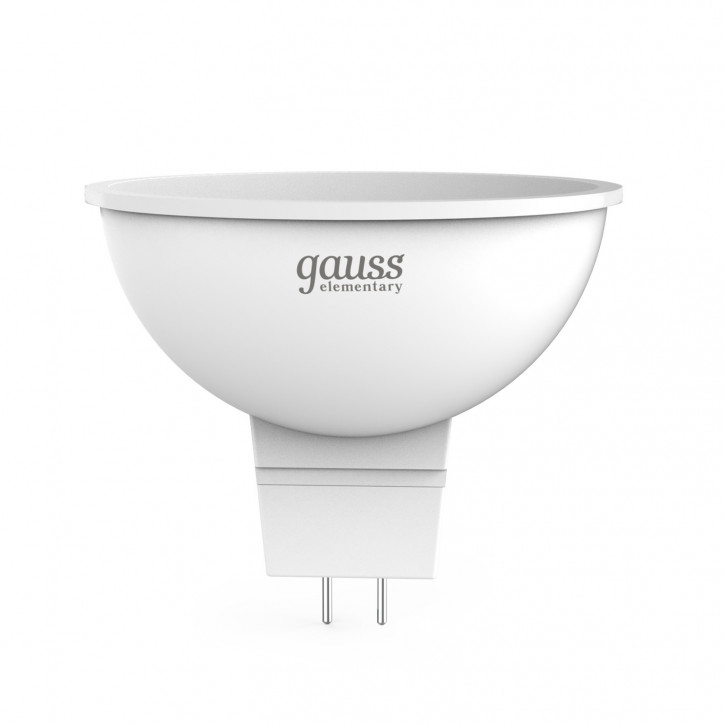 Лампа светодиодная LED 5.5 Вт 450 лм 4100К софит MR16 нейтральный GU5.3 AC 220В Elementary Gauss Лампа светодиодная LED 5.5 Вт 450 лм 4100К софит MR16 нейтральный GU5.3 AC 220В Elementary Gauss