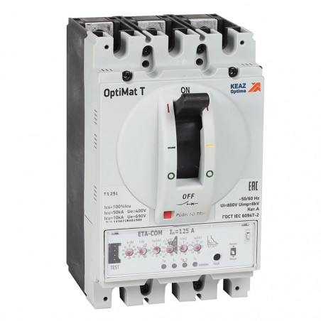 Выключатель автоматический для защиты двигателя OptiMat T125L ETN-M 63A 3P