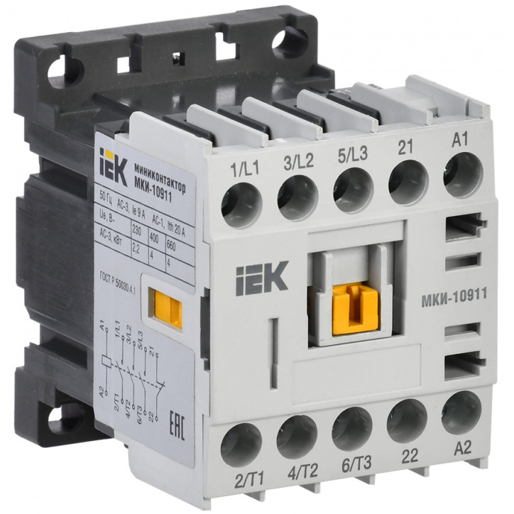 Миниконтактор МКИ-10911 9А 110В/АС3 1Н3 Миниконтактор МКИ-10911 9А 110В/АС3 1Н3
