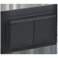SKANDY Розетка 2-местная и крышкой 16А в сборе IP44 SK-R12G графит IEK