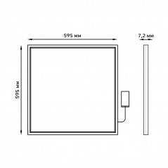 Светильник офисный Gauss 36W 2850lm 4000K IP40 595*595*7,2мм матовый с драйвером LED 1/4