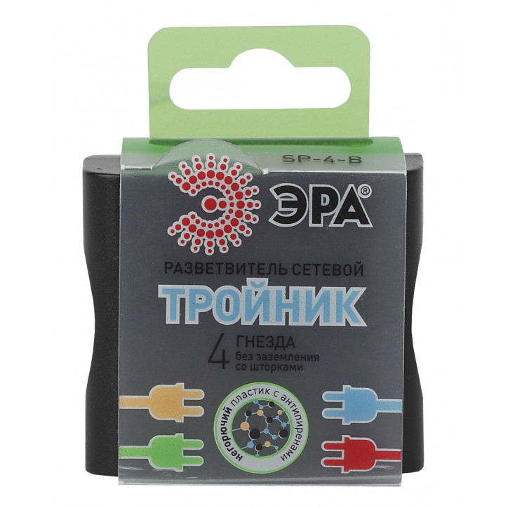 Тройник 4гн, без заземл (чёрный) (10/60/2640) SP-4-B Тройник 4гн, без заземл (чёрный) (10/60/2640) SP-4-B